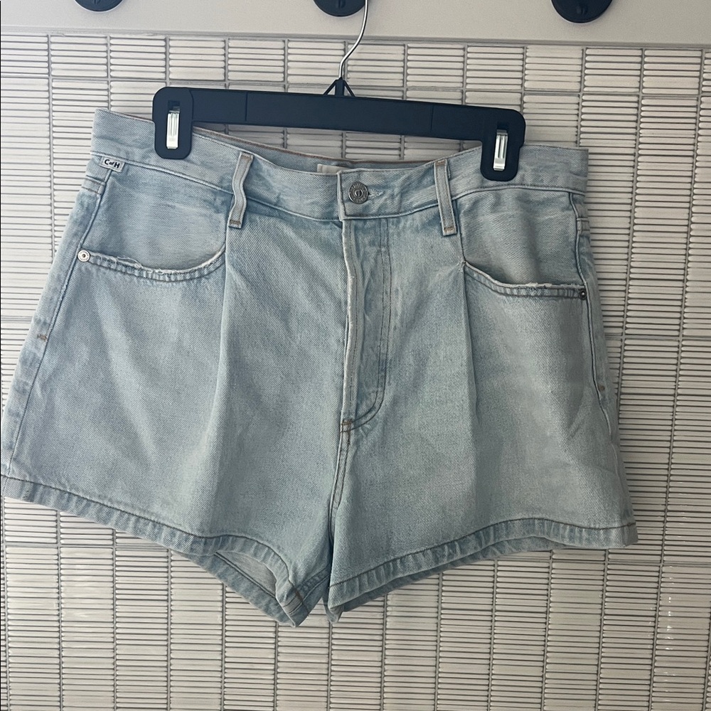 Citizens of Humanity denim pleated shorts